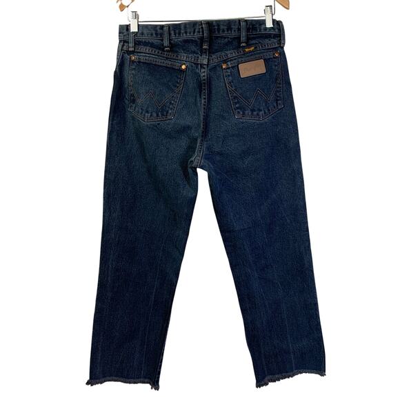 WRANGLER X NASTY GAL‎ Jeans 33 X 26 Cotton Denim Cropped Raw Hem Straight Leg - Picture 2 of 12